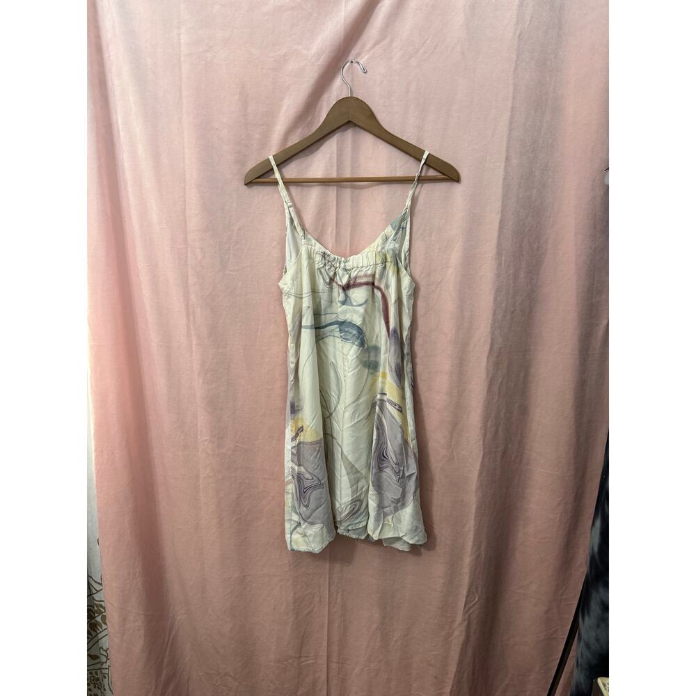 Athleta Abstract Cupro Slip Dress Multicolor Size Medium Calm Cool Pajama - Picture 2 of 8